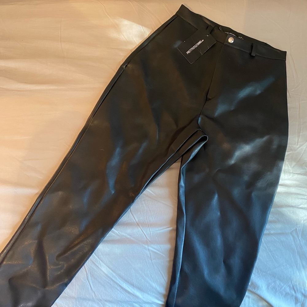 Pretty Little Thing black leather pants